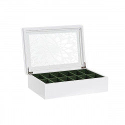 Caja para Relojes DKD Home Decor Blanco Cristal Madera MDF 29 x 20 x 9 cm (12...