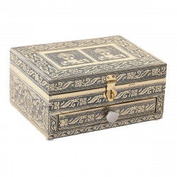 Boîte à bijoux DKD Home Decor 17,5 x 12,5 x 8,5 cm Champagne Beige Bois...