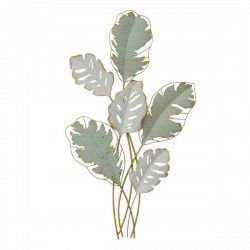 Wall Decoration DKD Home Decor Metal White Green Modern Leaf of a plant (57 x...
