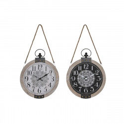 Horloge de table DKD Home Decor 40 x 6,5 x 46 cm Noir Blanc Fer Mandala Bois...