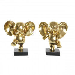 Decorative Figure DKD Home Decor 19 x 14 x 20,5 cm Elephant Black Golden (2...