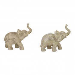 Decorative Figure DKD Home Decor 22,7 x 11 x 20,8 cm Elephant Beige Golden...