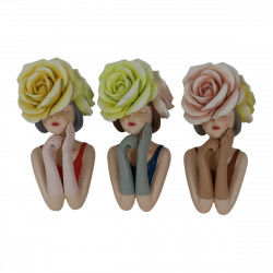 Figura Decorativa DKD Home Decor 14,5 x 11,5 x 28,7 cm Mujer Multicolor (3...