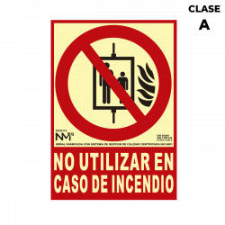 Skilt Normaluz No utilizar en caso de incendio PVC (21 x 30 cm)