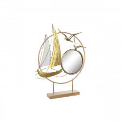 Decorative Figure DKD Home Decor Mirror Golden Metal Mediterranean (53 x 9 x...