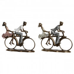 Figurine Décorative DKD Home Decor 27 x 9,5 x 23 cm Rose Doré Blanc (2 Unités)
