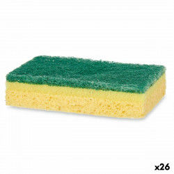 Set of scourers Yellow Green Cellulose Abrasive fibre 10,5 X 6,7 X 2,5 cm