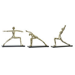 Figurine Décorative DKD Home Decor 33 x 10 x 35 cm Noir Doré Indien Yoga (3...