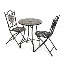 Spisebordsæt med 2 stole Versa Neilos Sort 60 x 71 x 60 cm
