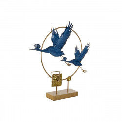 Figura Decorativa DKD Home Decor 51 x 9 x 51 cm Azul Dorado Pájaro