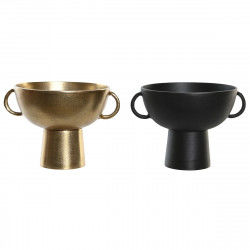 Vase DKD Home Decor 30 x 24 x 20 cm Black Golden Aluminium Modern (2 Units)
