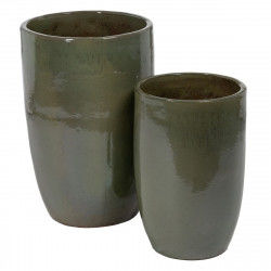 Vase 52 x 52 x 80 cm Grøn Keramik (2 enheder)