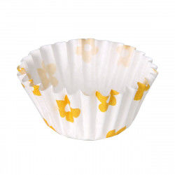 Muffin Tray Algon Yellow flower Disposable 14 x 2,5 cm 75 Units