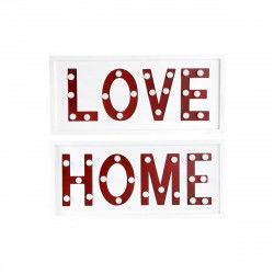 Decorazione da Parete DKD Home Decor Bianco Rosso Città 48 x 4 x 22 cm (2 Unità)