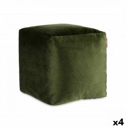 Puff Velluto Verde 30 x 30 x 30 cm (4 Unità)