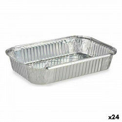 Set of Kitchen Dishes Disposable With lid Aluminium 21 x 6 x 30,5 cm (24 Units)