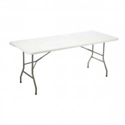 Side table White Metal Polyethylene 183 x 76 x 74 cm