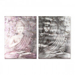 Quadro Home ESPRIT Buddha Orientale 60 x 2,7 x 80 cm (2 Unità)