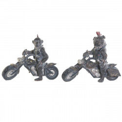 Figurka Dekoracyjna Home ESPRIT Ciemny szary Motocyklista 24 x 15 x 29 cm (2...