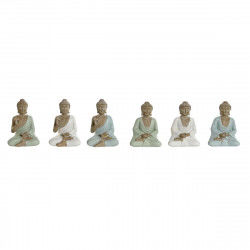 Dekorativ figur Home ESPRIT Hvid Grøn Turkisblå Buddha Orientalsk 6 x 4 x 8,5...