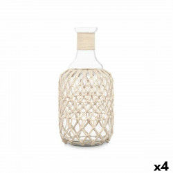 Bottle Decorative White Transparent Glass Rope 18 x 38 cm (4 Units)