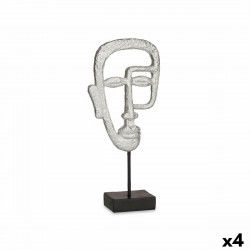 Figurine Décorative Visage Argenté 19,5 x 38 x 10,5 cm (4 Unités)