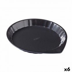 Cake Mould Pyrex Magic Black Metal Flat Circular Ø 27 cm 6 Units