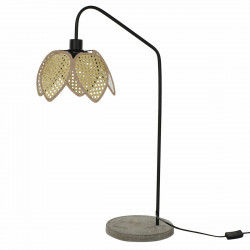 Lampe de bureau DKD Home Decor Noir Gris Métal Marron Rotin 250 V 60 W (25 x...