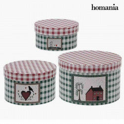 Decorative box Homania 43761 (3 uds) Green Cardboard (3 Pieces) (3 Units)