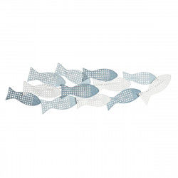 Dekoracja ścienna DKD Home Decor Niebieski Biały Śródziemnomorski Ryby 100 x...