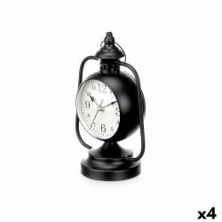 Table clock Lamp Black Metal 17 x 25 x 11,3 cm (4 Units)