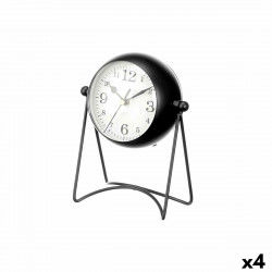 Table clock Black Metal 15,5 x 20 x 11 cm (4 Units)