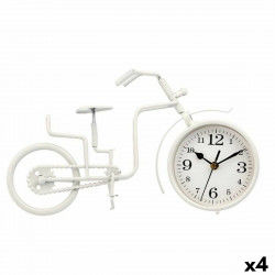 Table clock Bicycle White Metal 33 x 21 x 4 cm (4 Units)