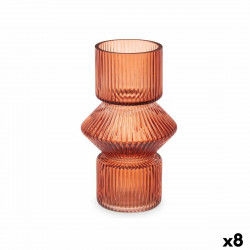 Vase Striber Orange Krystal 9,5 x 16,5 x 9,5 cm (8 enheder)