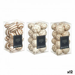 Set of Decorative Balls Brun Hvid (12 enheder)