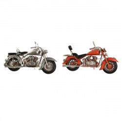 Dekorativ figur Home ESPRIT Motorcykel Grå Orange Vintage 27 x 11 x 15 cm (2...