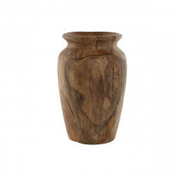 Vase Home ESPRIT Natur Mørkebrun Teak 25 x 25 x 40 cm