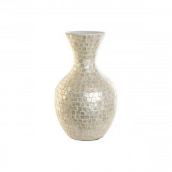 Vase DKD Home Decor White Bamboo Mother of pearl Natural Leaf of a plant...