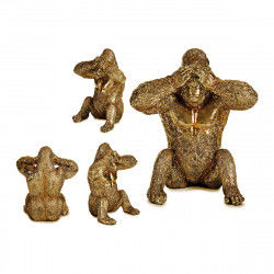 Decorative Figure Gorilla 9 x 18 x 17 cm Golden