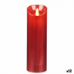 LED Candle Red 8 x 8 x 25 cm (12 Units)