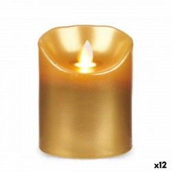 LED Candle Golden 8 x 8 x 10 cm (12 Units)
