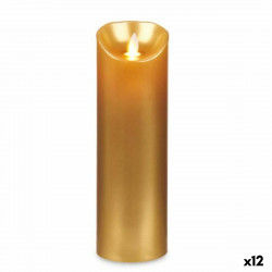 LED Candle Golden 8 x 8 x 25 cm (12 Units)
