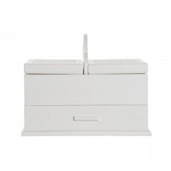 Jewelry box DKD Home Decor Crystal White Ivory MDF Wood 30 x 17 x 24 cm