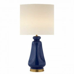 Lampe de bureau DKD Home Decor Beige Blue marine Porcelaine 35 x 35 x 64 cm