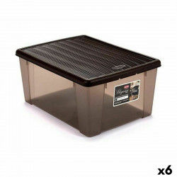 Storage Box with Lid Stefanplast Elegance Brown Plastic 15 L 29 x 17 x 39 cm...