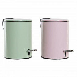 Rubbish bin DKD Home Decor LB-181142 Pink Mint Metal 3 L (2 Units)