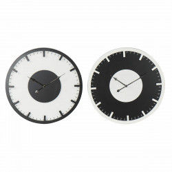 Wall Clock DKD Home Decor 50 x 3,5 x 50 cm Black White Vintage MDF Wood (2...