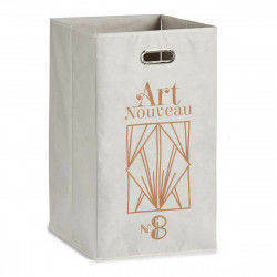 Basket Art Nouveau Foldable 35 x 57 x 35 cm Golden White 60 L Cardboard