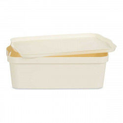 Boîte de rangement avec couvercle Crème Plastique 14 L 29,5 x 14,3 x 45 cm