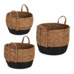 Basket set Brown Black 32 x 37 x 32 cm (3 pcs)